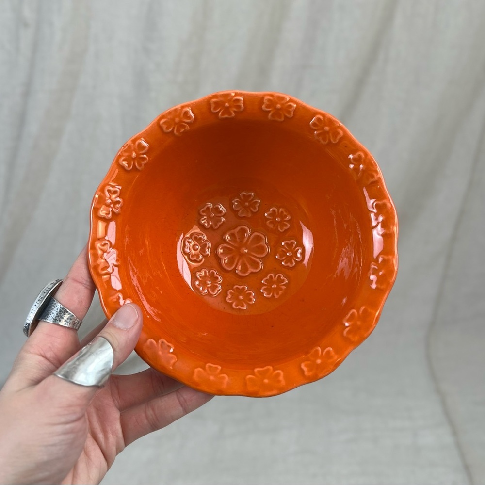 Vintage Flower Power Ceramic Bowl